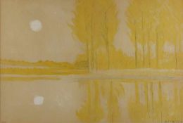 Rik Slabbinck 1914 Paysage jaune Farblithografie auf Papier; H 365 mm, B 542 mm; signiert u. r.