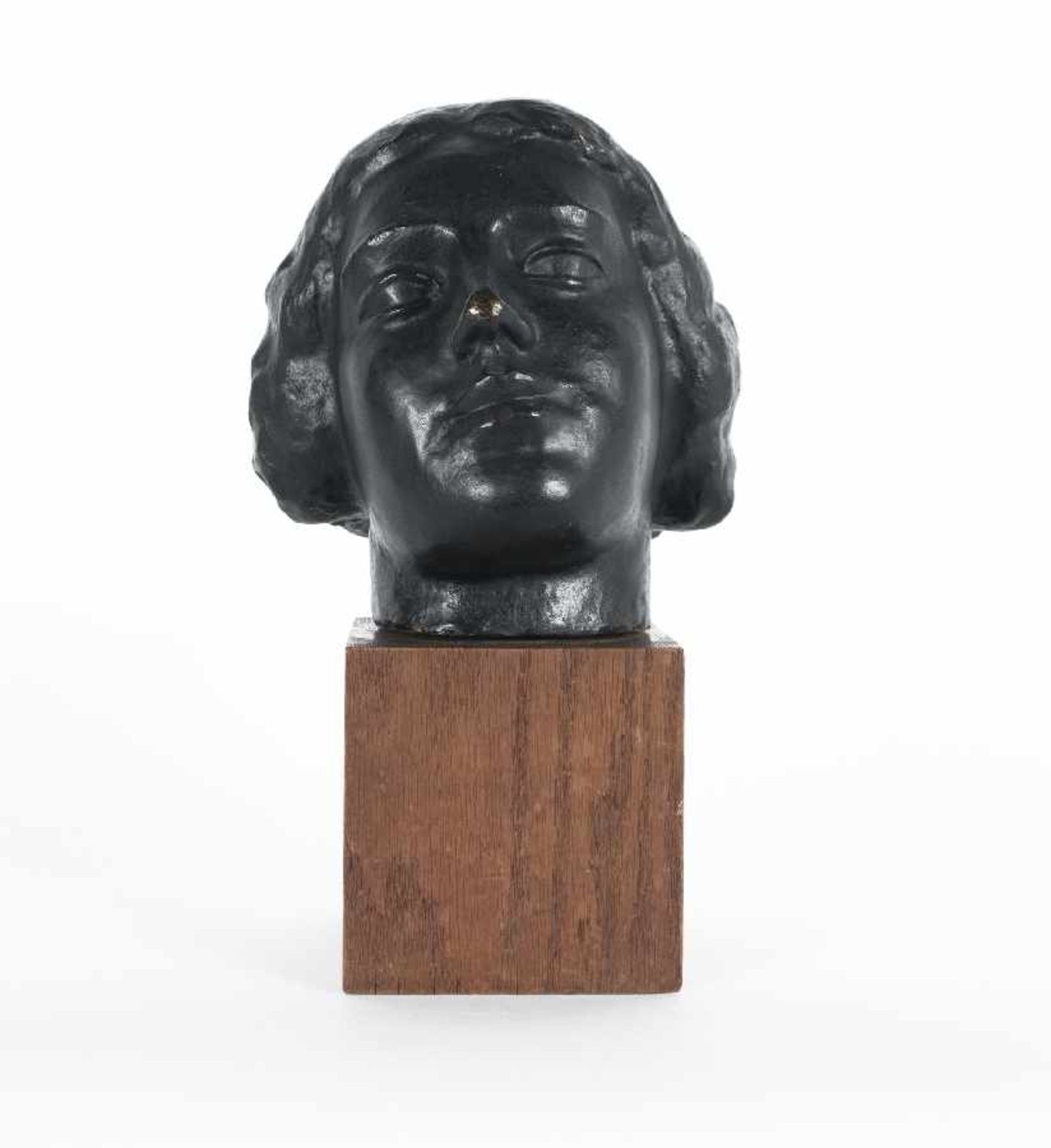Umkreis Aristide Maillol Mädchenkopf Bronze; H 23 cm, B 20 cm, T 23 cm, Monogramm hinten links " - Bild 2 aus 5
