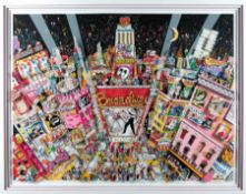 Charles Fazzino 1955 Another New Year on Broadway 3-D Grafik mit Farbserigrafie auf Papier,