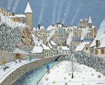 André Demonchy 1914 - 2003 Semur-en-Auxois (Cote d'Or)/Winter Öl auf Lwd, 1980; H 50 cm, B 60 cm;