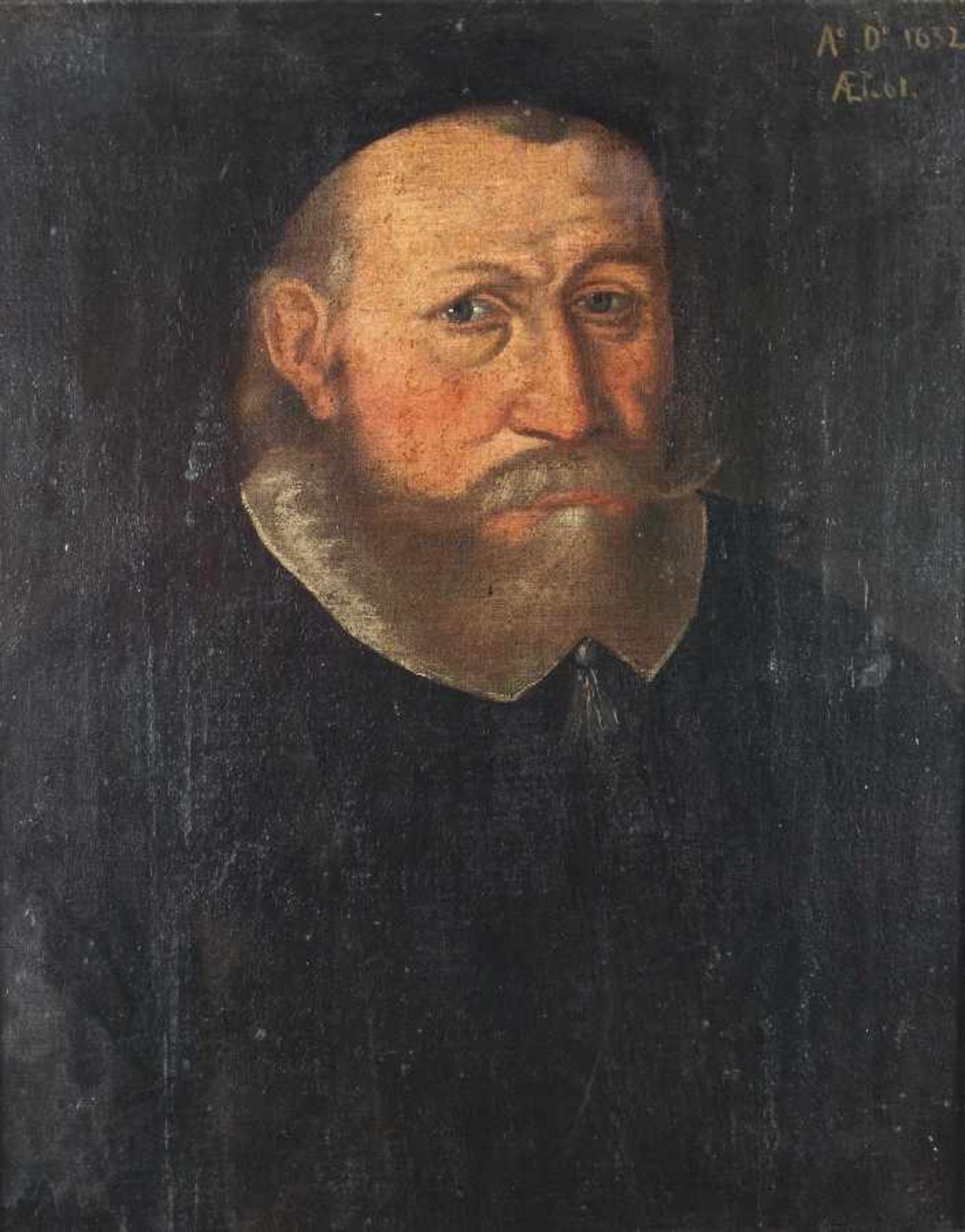 Portraitmaler des 17. Jh. Bildnis eines Herrn in schwarzer Robe Öl auf Lwd, doubliert; H 55,5 cm,