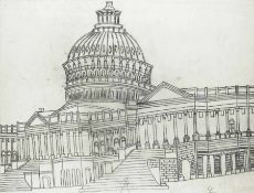 Emerik Fejes 1904 - 1969 Capitol in Washington Bleistift auf Papier, 1960er Jahre; H 60 cm, B 80 cm;