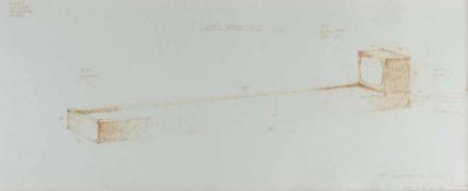 Fabrizio Plessi 1940 Video Water Fall Filzschreiber auf Papier (verblasst); H 315 mm, B 775 mm; u.