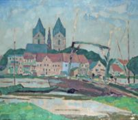 Walter Ophey 1882 Eupen - 1930 Düsseldorf Blick auf Rees Öl auf Lwd, 1905-1910; H 66 cm, B 67 cm;