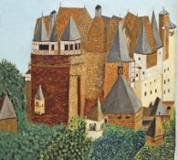 Jean Abels 1895 - 1986 Schloß Eltz an der Mosel Öl auf Hartfaserplatte, 1972; H 35 cm, B 37,5 cm;