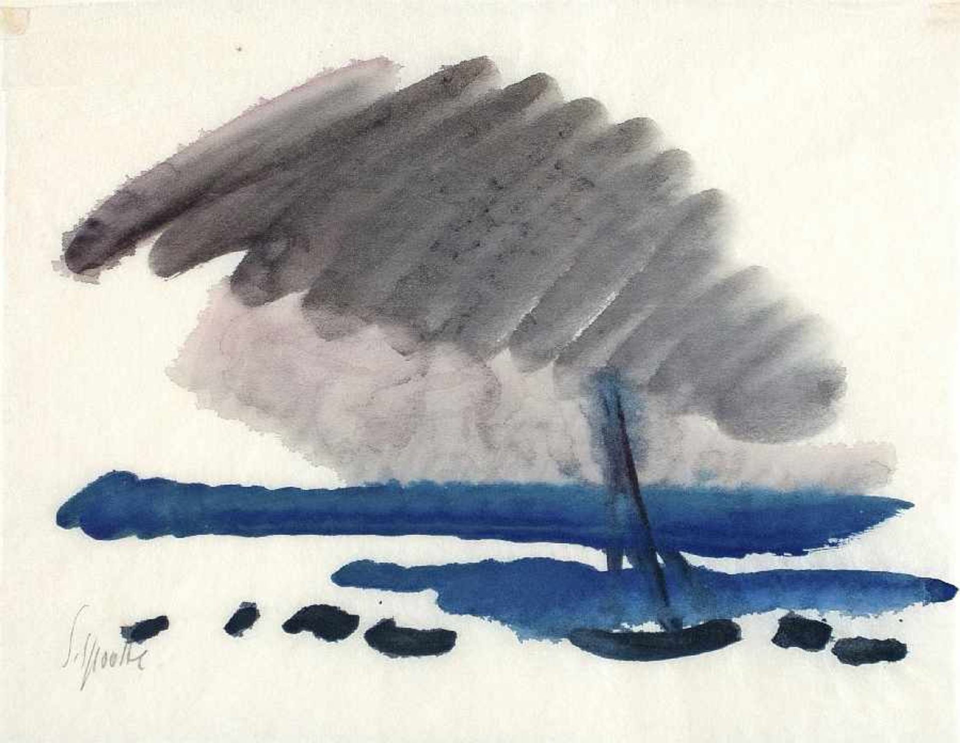 Siegward Sprotte 1913 Potsdam - 2004 Sylt Ohne Titel Aquarell auf Japanpapier, montiert auf