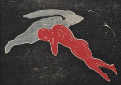 Edvard Munch 1863 - 1944 Begegnung im Weltall Farbholzschnitt auf Papier, 1899; H 160 mm, B 210