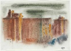 Lyonel Feininger New York 1871 - 1956 Ohne Titel (Skyline von Manhattan) Aquarell, Feder und Tinte