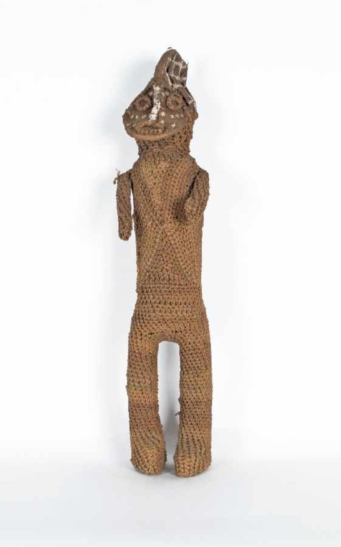 Afrika Idolpuppe Holzkorpus mit textiler Umhüllung, z. T. farbig gefasst; H 68 cm; Sammlung Helmut