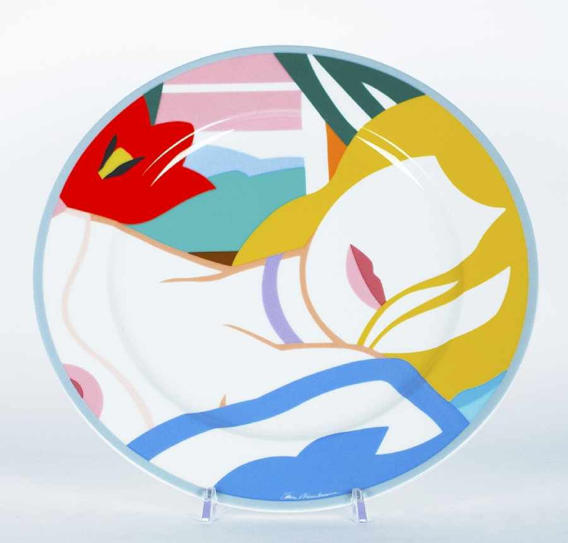 Tom Wesselmann 1939 - 2004 Blonde vivienne Porzellanteller für Rosenthal 1990; Dm. 31 cm; auf der