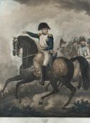 Frankreich, 19. Jh. Napoleon zu Pferd Stahlstich, aquarelliert; H 750 mm, B 585 mm; beschnitten