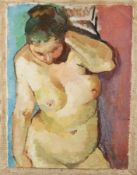 Maler der 1. Hälfte des 20. Jh. Stehender Akt Öl auf Lwd (lose); H 40 cm, B 30 cm Painter of the
