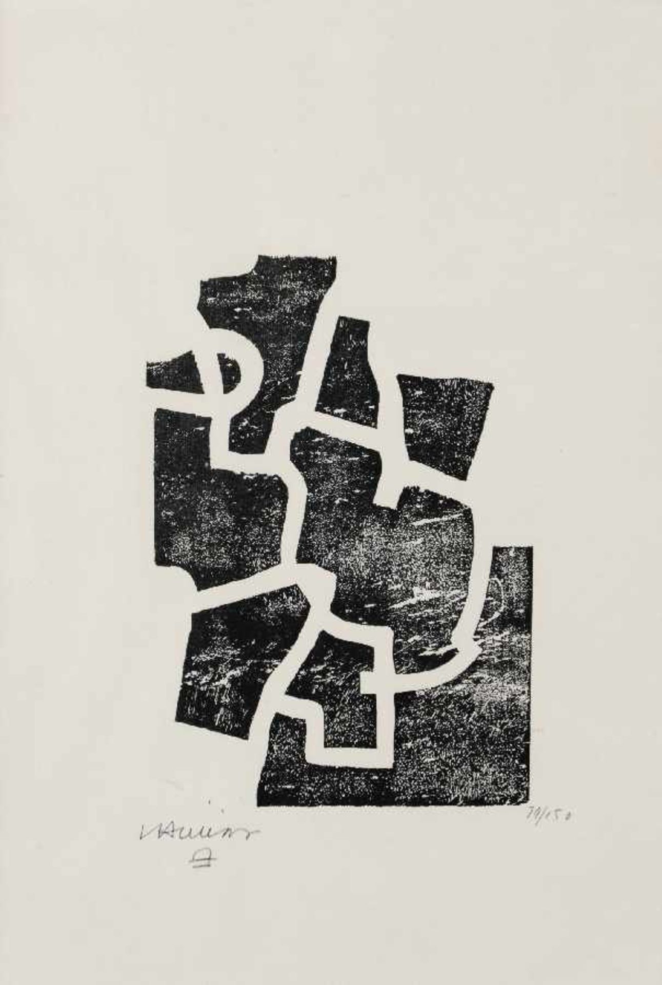 Eduardo Chillida 1924 San Sebastian Sakondu Holzschnitt auf Papier; H 200 mm, B 136 mm; schwer