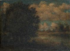 Gustave Courbet? 1819 Ornans - 1877 La Tour de Peitz Paysage Öl auf Lwd; H 23,5 cm, B 32,5 cm;