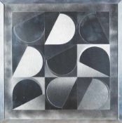 Künstler der 60er Jahre Geometrische Komposition Aluminiumrelief über Holz; H 31 cm, B 31 cm