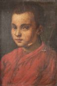 Maler um 1800 Bildnis eines Jungen Öl auf Holz; H 14,5 cm, B 10 cm Painter around 1800 Portrait of a