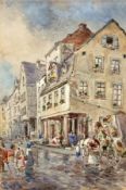Carl Rüdell 1855 Trier - 1939 Köln Straßenansicht aus Köln Aquarell auf Papier; H 25 cm, B 17 cm;