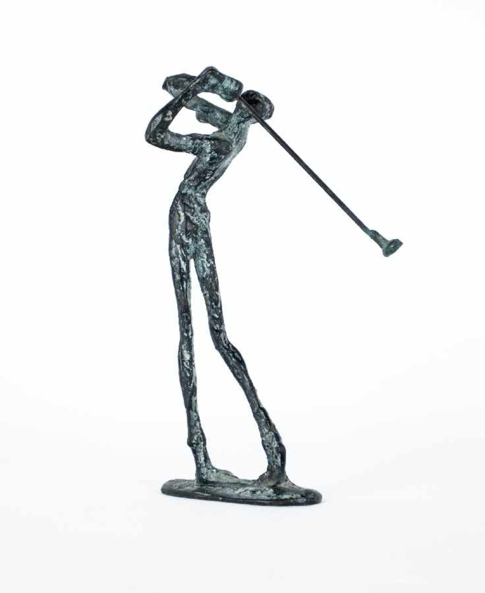 Bildhauer der Mitte des 20. Jh. Golfspieler Bronze; H 23,5 cm Sculptor of the middle of the 20th - Bild 2 aus 2