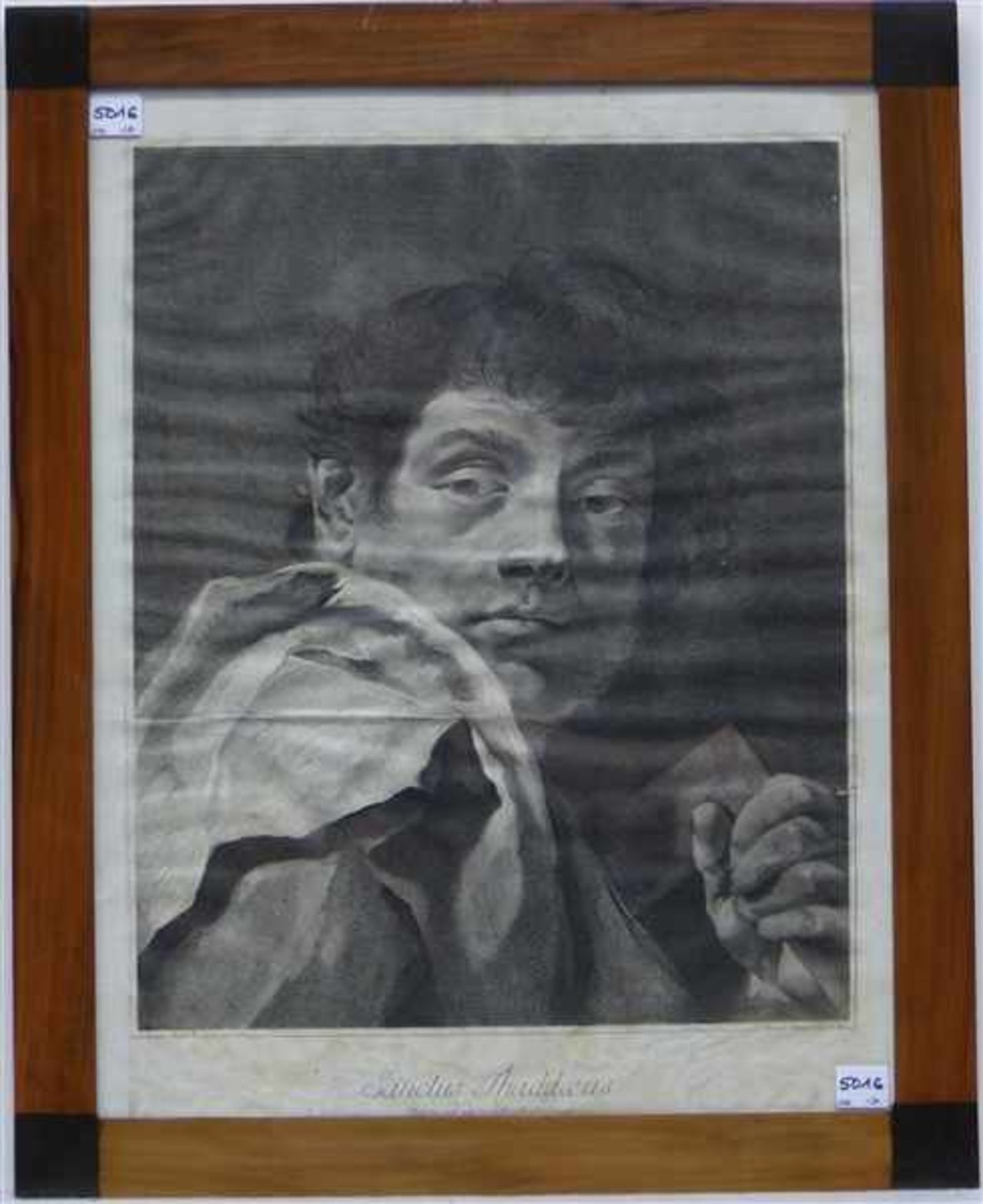 Kupferstich, 18. Jh. Porträt des Hl. Thaddäus, gestochen von Marcus Pitteri, ehem. Provenienz