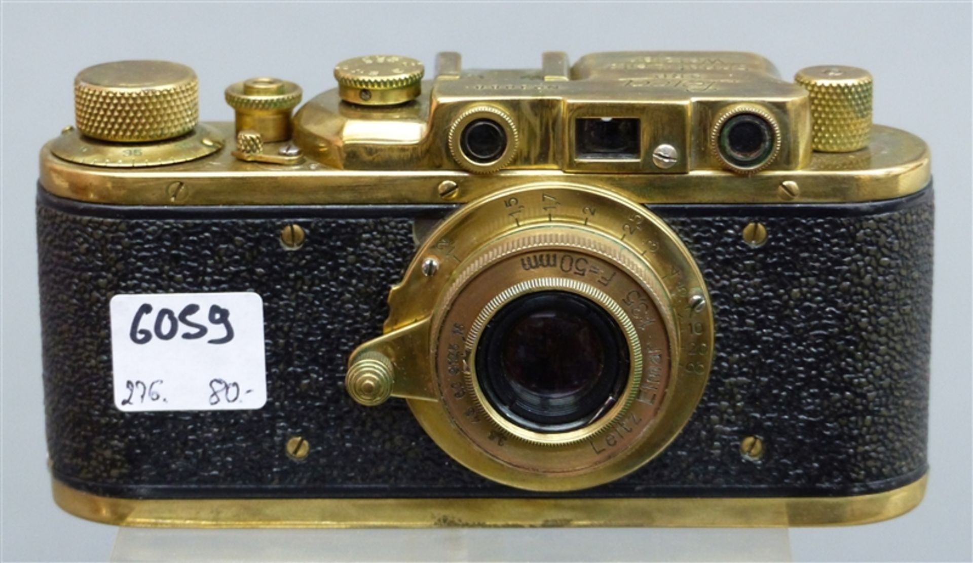 Replik Kamera Leica, Wetzlar, No.: 3088, Metall vergoldet, l 14 cm,