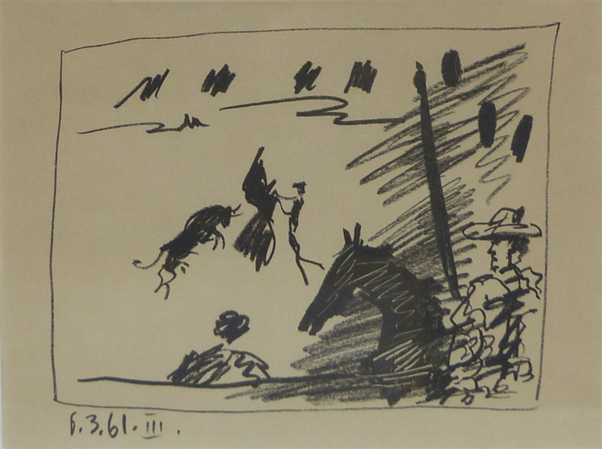 Picasso, Pablo 1881 Malaga - 1973 Mougins, Lithographie, "Le picador", impressionistische