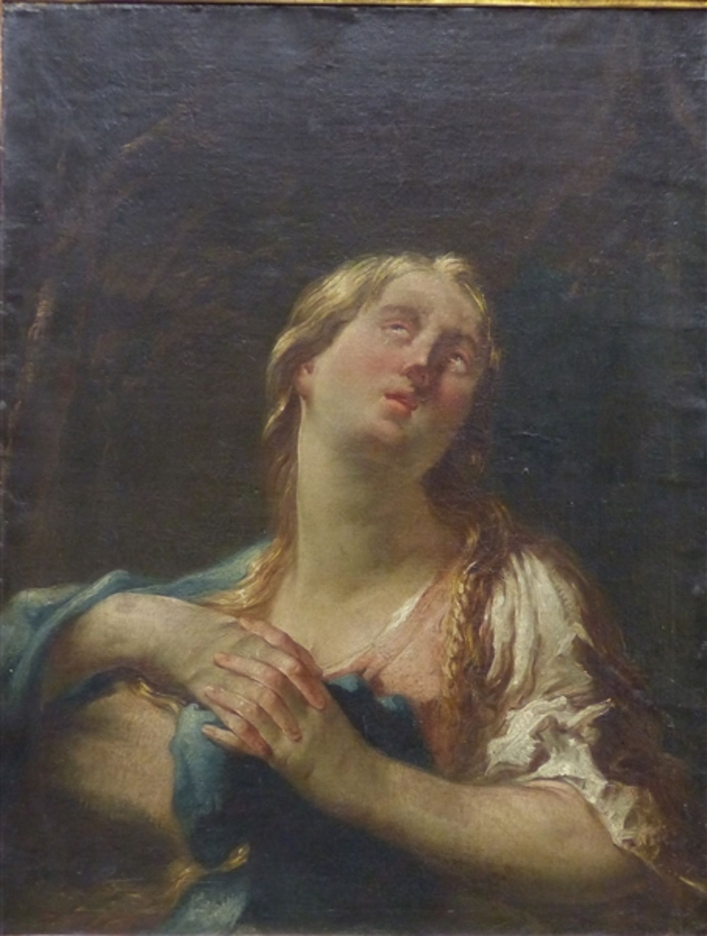 Heiligenmaler, um 1800 Öl auf Leinwand, "Heilige Magdalena", 83 x 64 cm, im Rahmen,