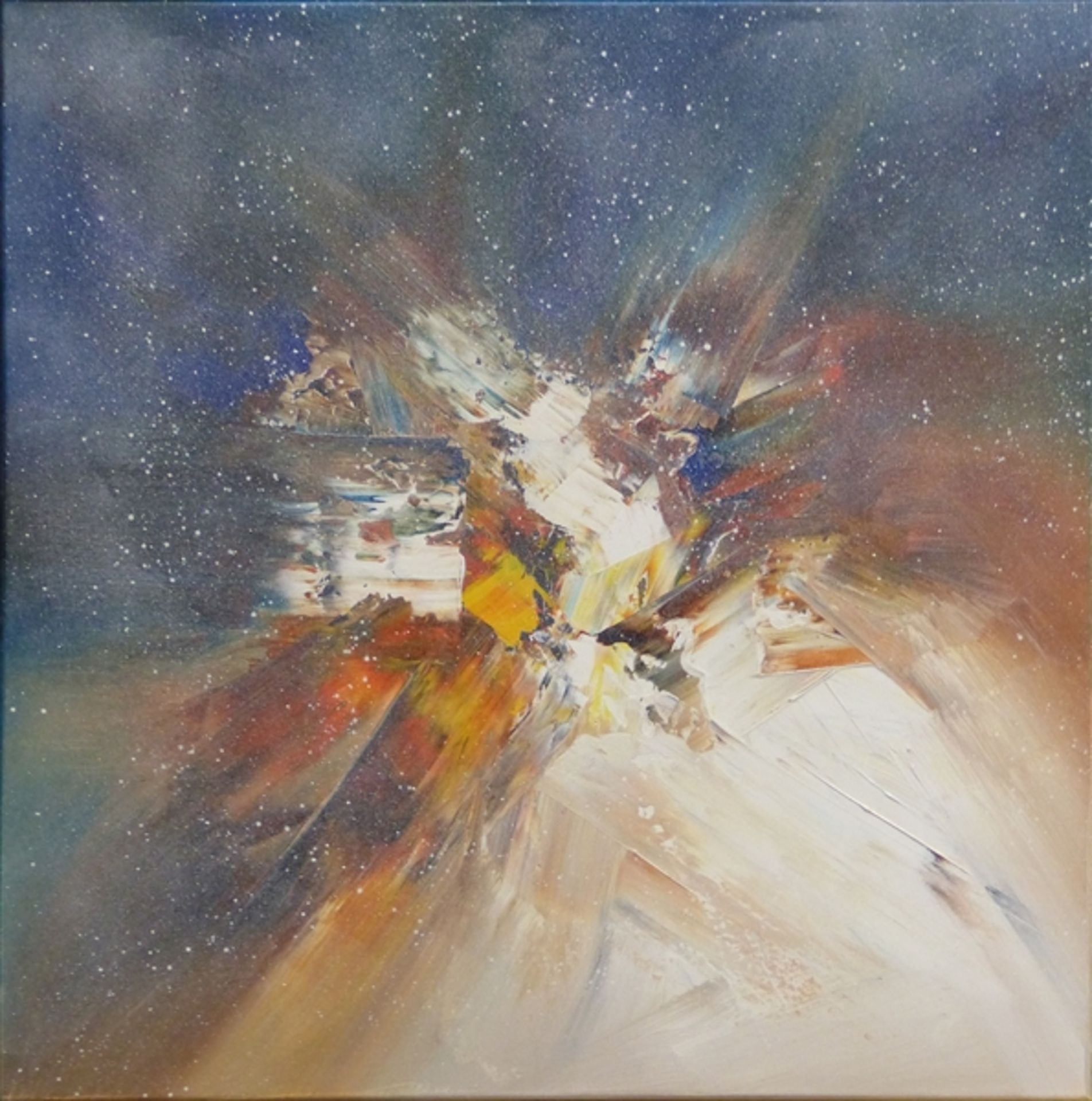 Jansen, ? Öl auf Leinwand, "Moderne Komposition", rechts unten unleserlich signiert, 70 x 70 cm,