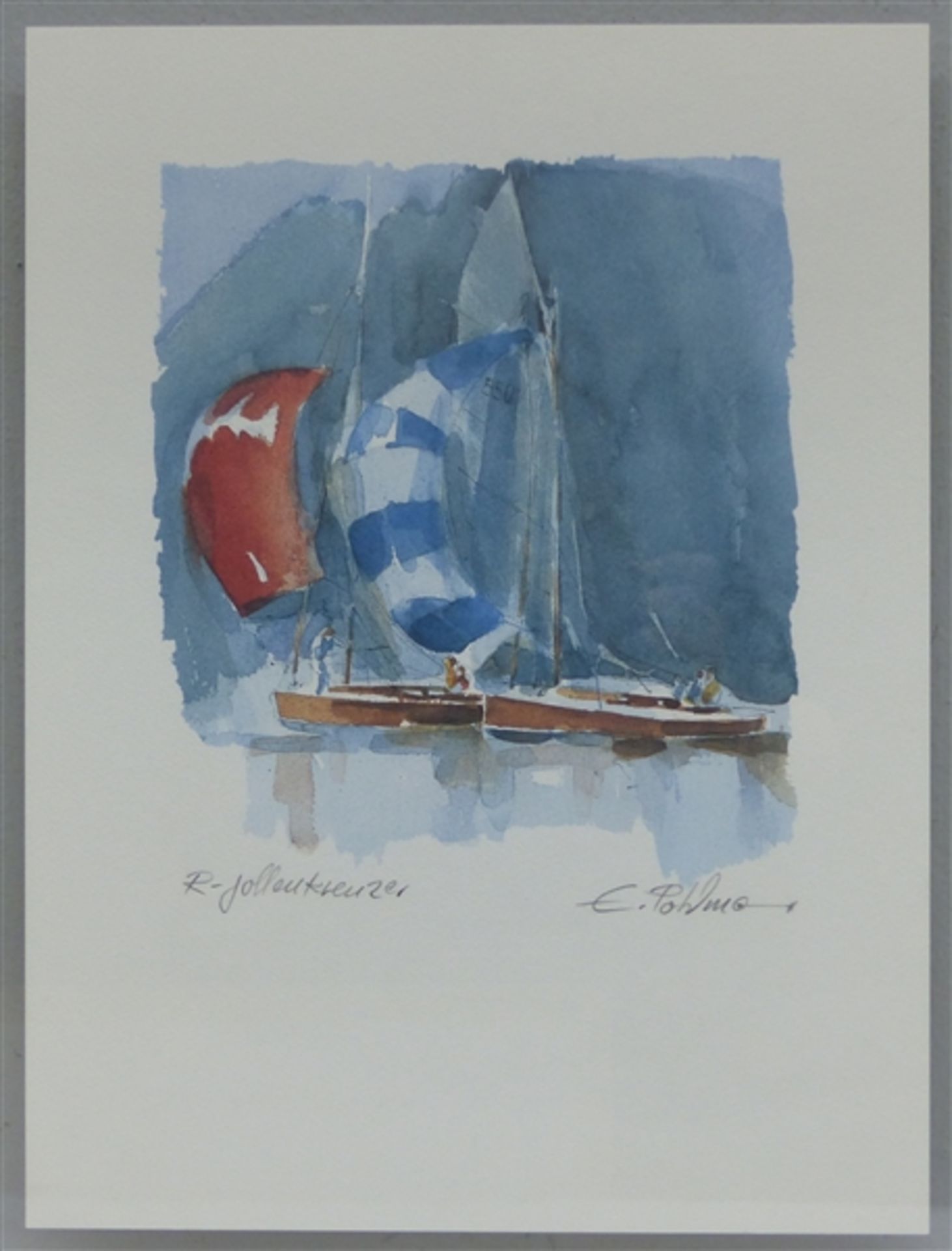 Pohlmann, Ernst 1936 Magdeburg - 2007 Hamburg, Lithographie, Jollenkreuzer, rechts unten signiert,