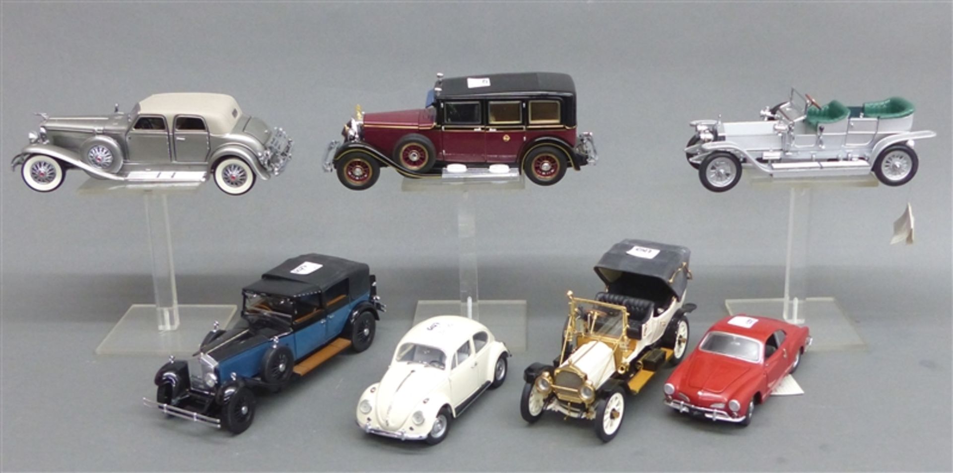 Konvolut Modellautos, 1:24 6 x Fränklin Mint, Rolls Royce, Käfer, Duesenberg, etc., Metall und