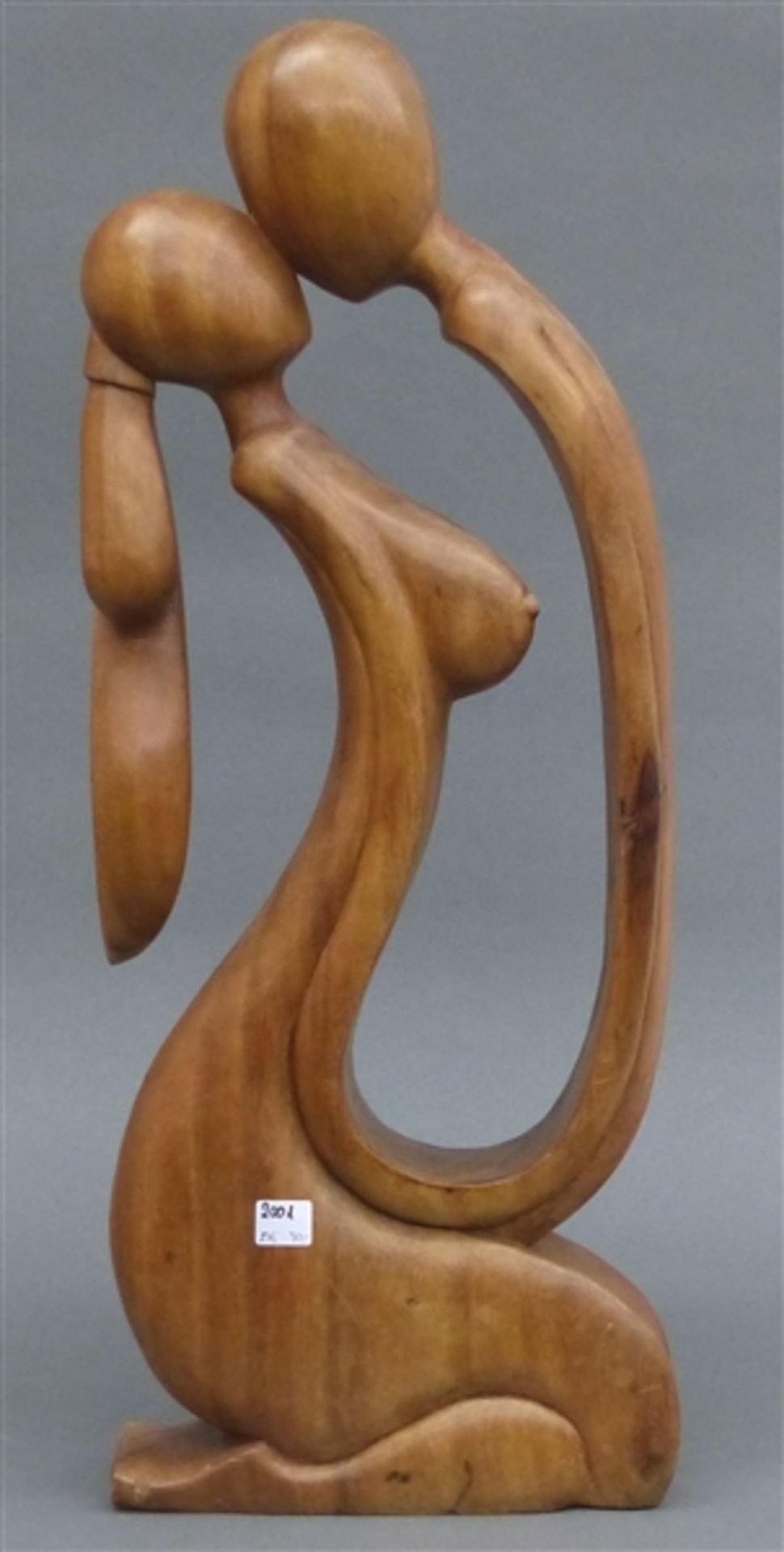 Holzskulptur, 20. Jh. natur, Darstellung eines Liebespaares, modern, h 60 cm,