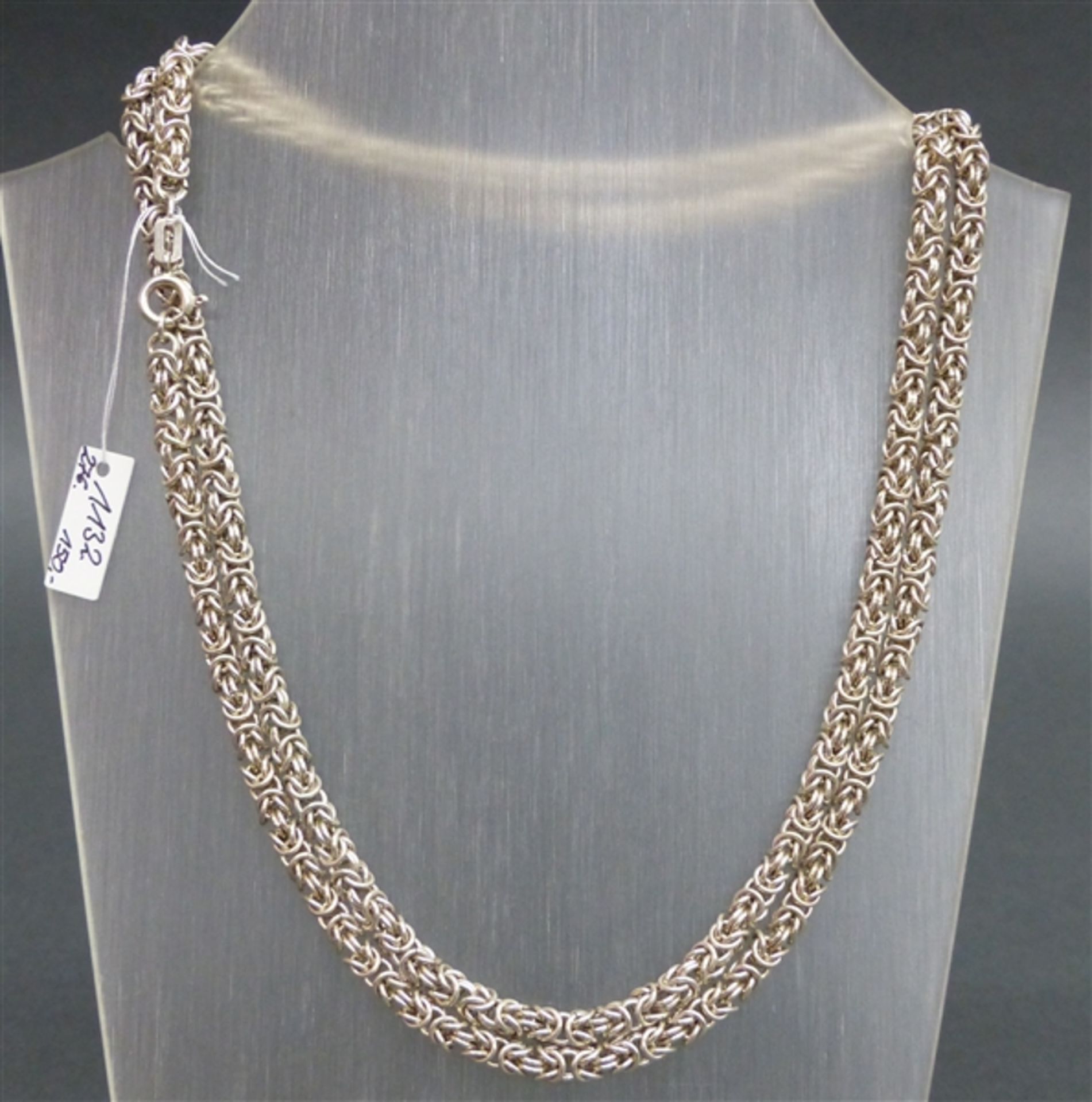 Halskette 800er Silber, Flechtform, ca. 82 gr., l 90 cm,