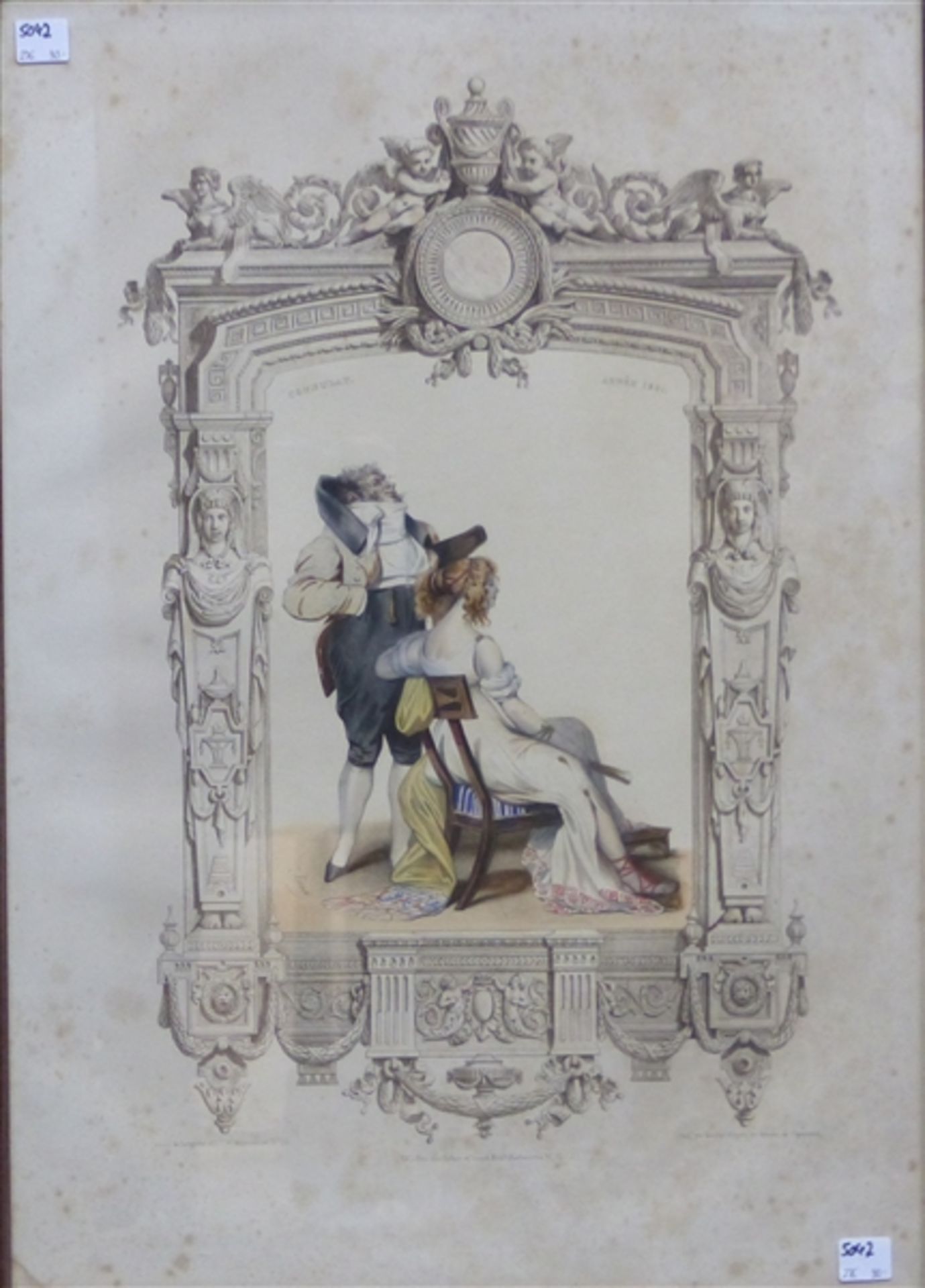 Lithographie coloriert, "Consulat Annee 1801", von Eugene Lami, 1800 - 1890 Frankreich,