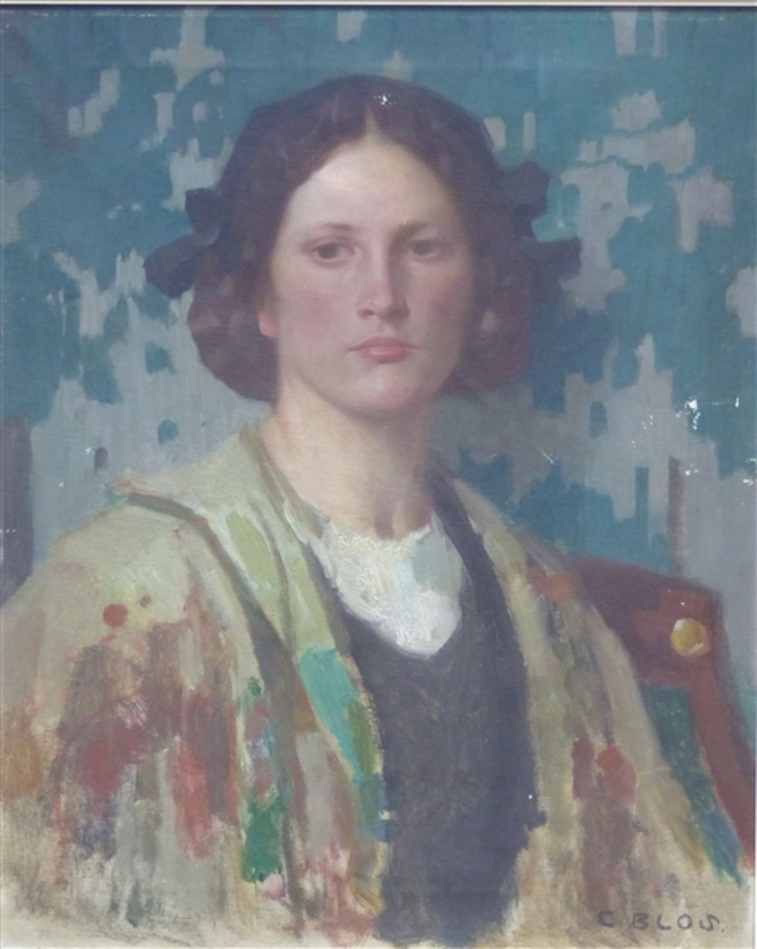 Blos, Carl, zugeschrieben 1860 Mannheim - 1941 München, Öl auf Leinen, Porträt einer jungen Dame mit