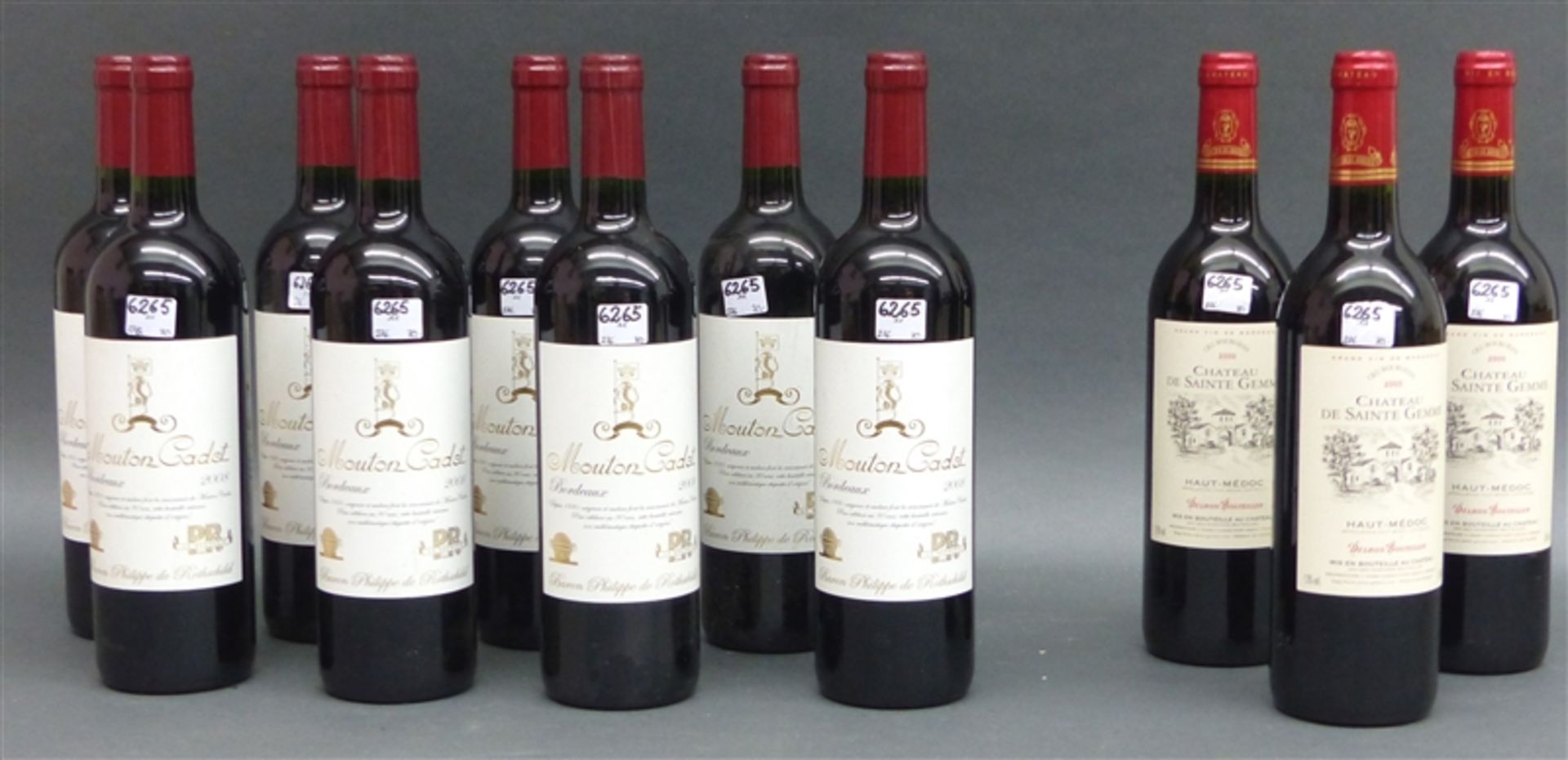 11 Flaschen Rotwein 9x Mouton Cadet, Bordeaux 2008, Baron Philippe de Rothschild, 3x Chateau De