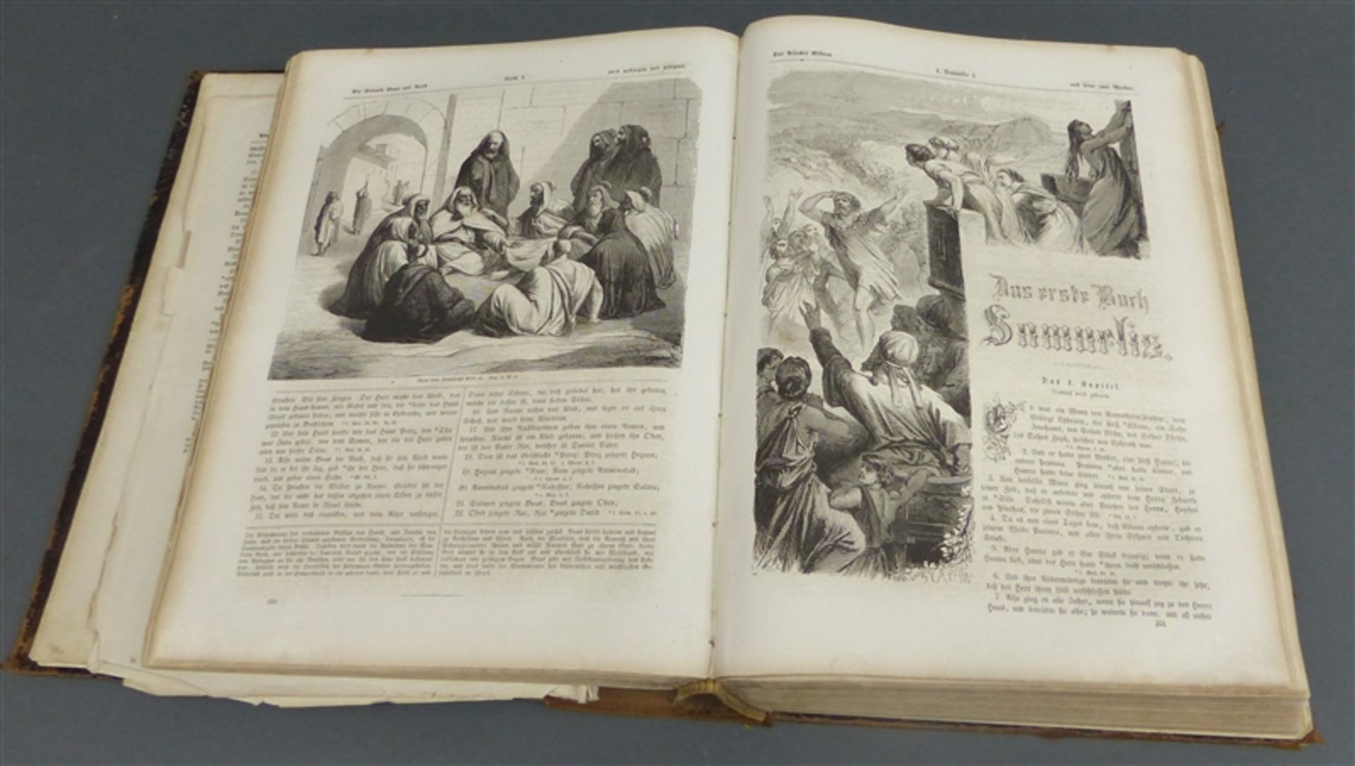 Buch erster Band der geschichtlichen Bücher des Alten Testaments, "illustrierte Prachtbibel",