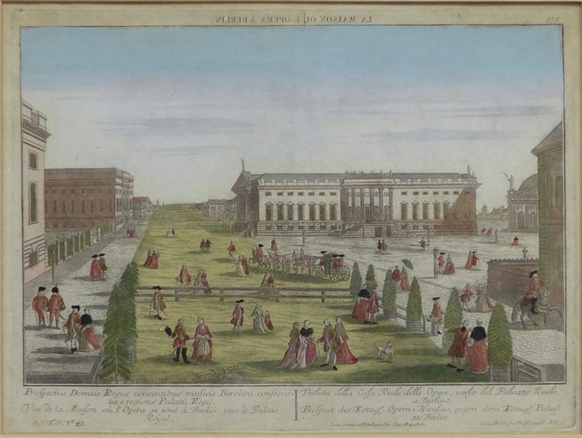 Guckkastenblatt, um 1750 von Georg Balthasar Probst, Augsburg, Kupferstich, coloriert, "Berlin