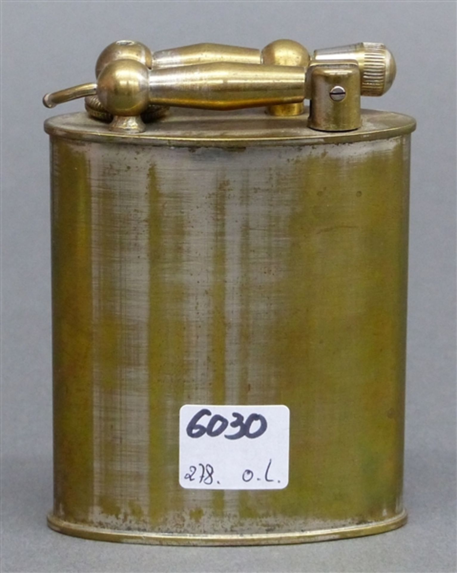 Sturmfeuerzeug Metall, um 1950, h 11 cm,