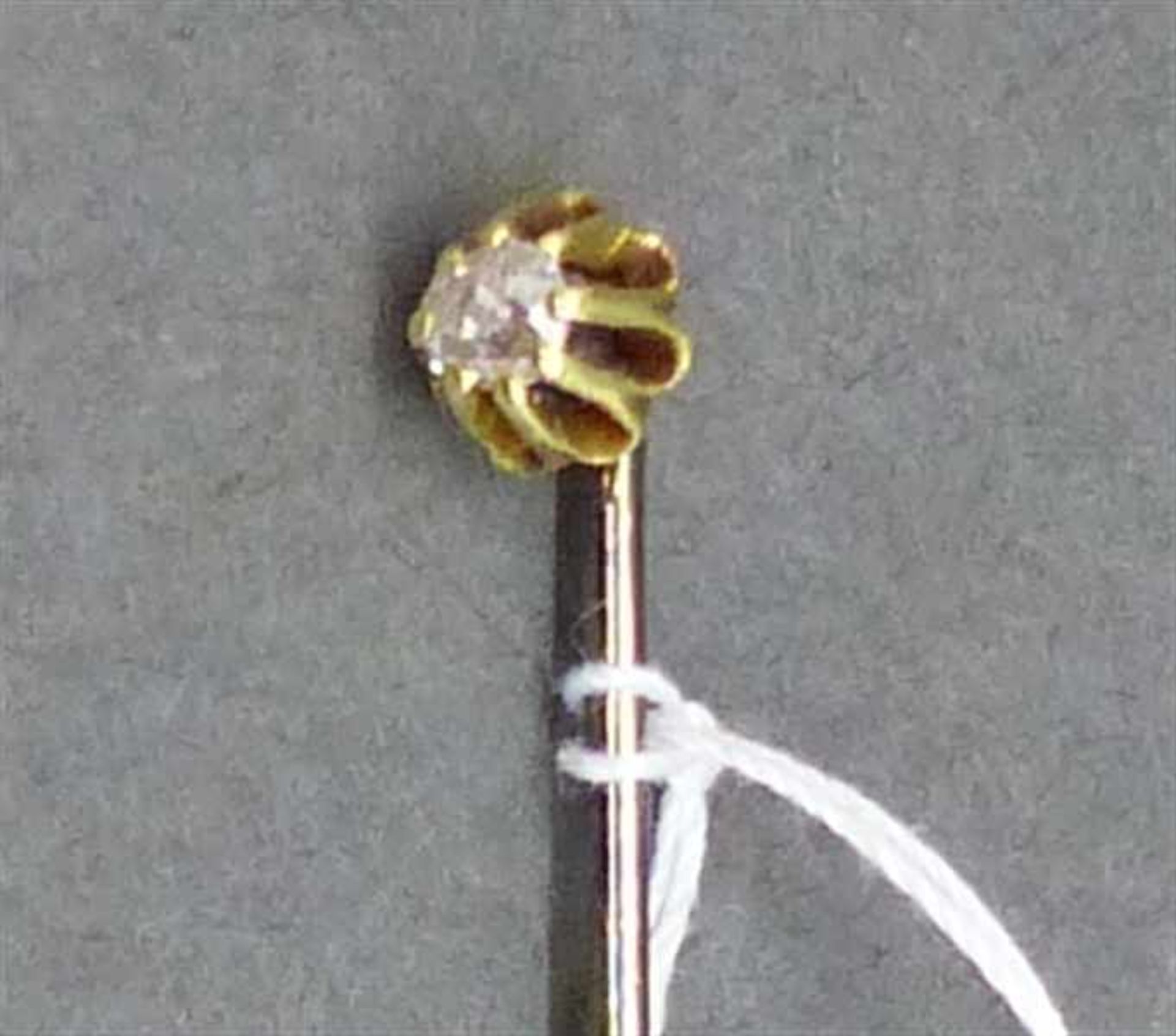 Krawattennadel 14 kt. Gelbgold, 1 Altschliffdiamant ca. 0,05 ct.,