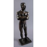 Männlicher, stehender Akt, Bronze, patiniert, monogrammiert, 47 cm 20.17 % buyer's premium on the