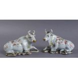 Zwei Kühe, Delft, bunt glasierte Keramik, 18. JH, alte Restaurierung, 10x15,5 x7 cm 20.17 % buyer'