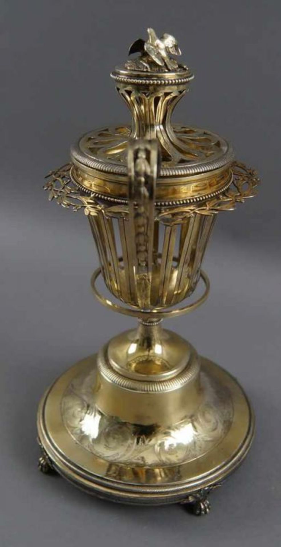 Herrschaftlicher Taufpokal (christening cup), durchbrochen gearbeitet, mehrfach gepunzt, datiert - Bild 5 aus 14