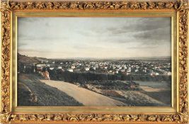 Großes Foto Radebeul Historisches, koloriertes Foto von Radebeul. Panoramablick von den Weinbergen