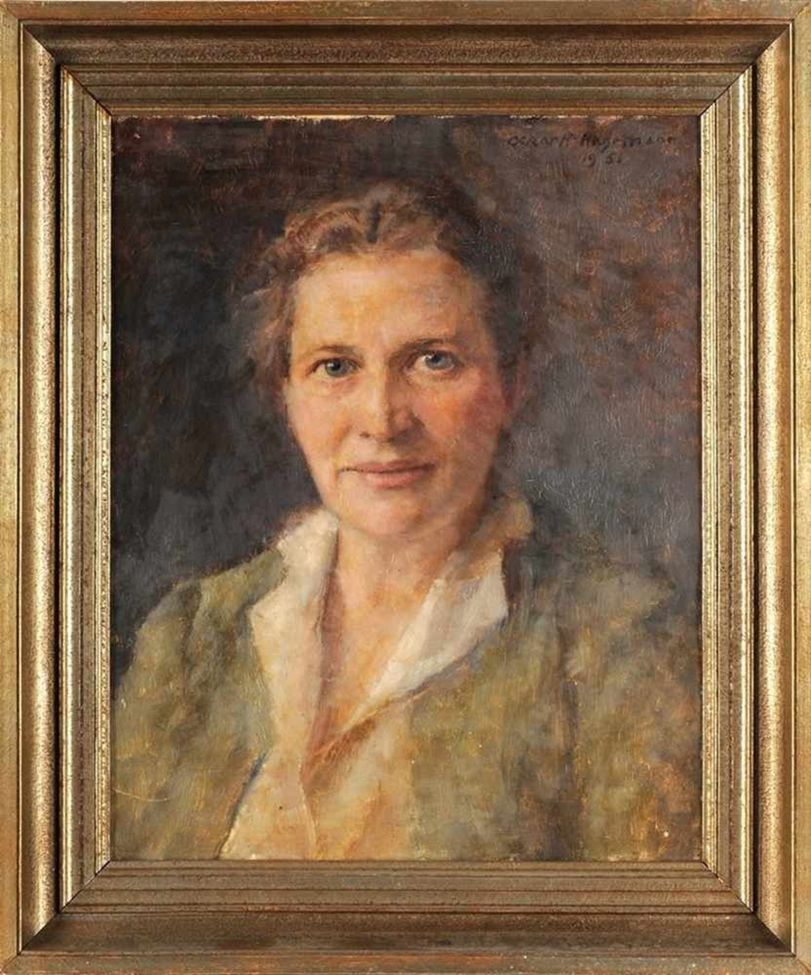 Hagemann, Oskar (1888 Holoubkov/Pilsen - 1984 Karlsruhe) Öl/Lwd. Porträt einer jungen Frau.
