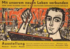 Zwei Plakate Offset. Plakat zur Ausstellung in der Kleinen Galerie in Berlin 1960 mit Arbeiten von