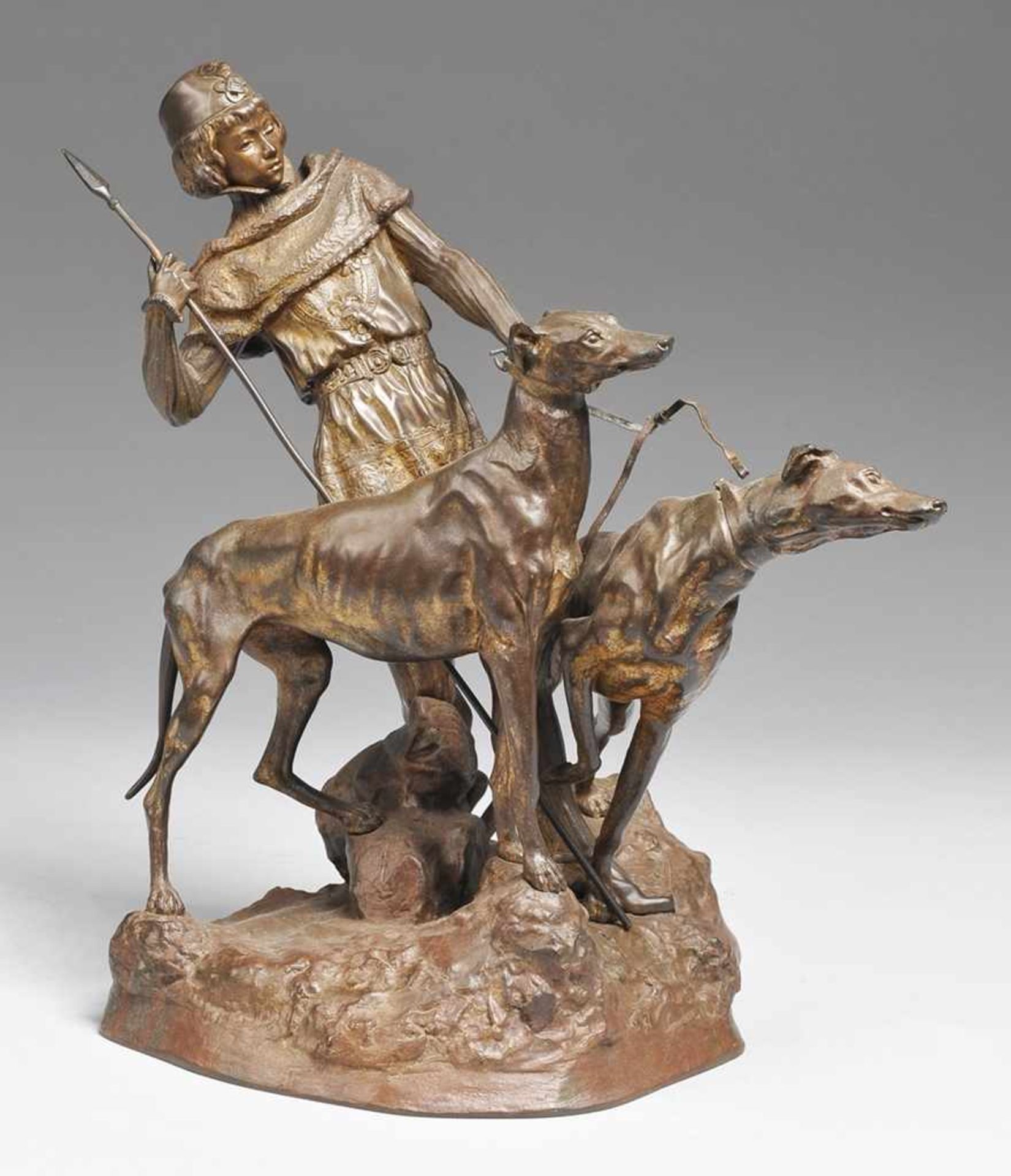 Marquet, René Paul (1875 Port-Louis - 1939 Paris?) Bronze, patiniert. Auf Naturplinthe junger