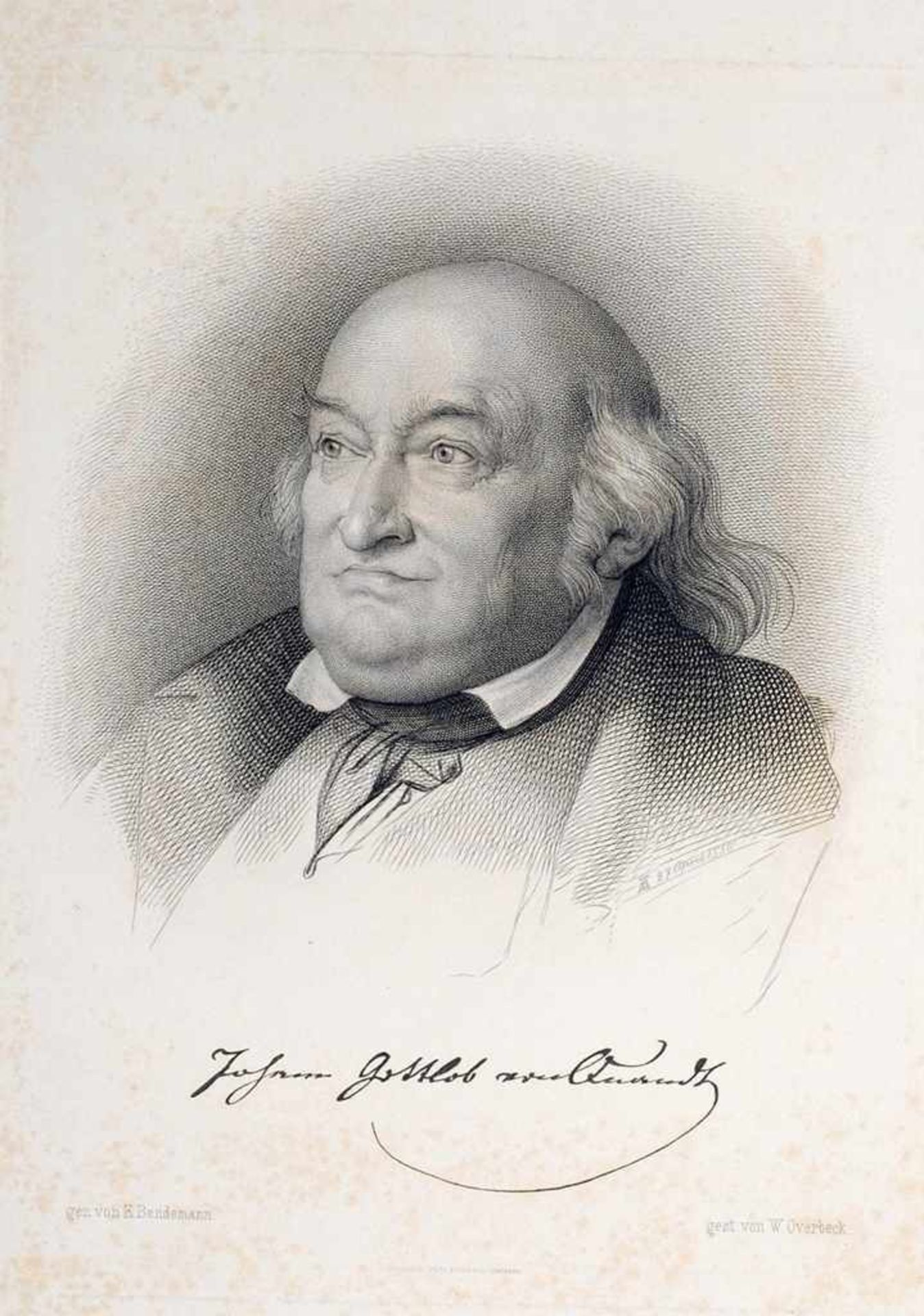 Overbeck, Carl Wilhelm (1820 Halle - 1860 Dresden) Stahlstich. Porträt des Kunsthistorikers u. -
