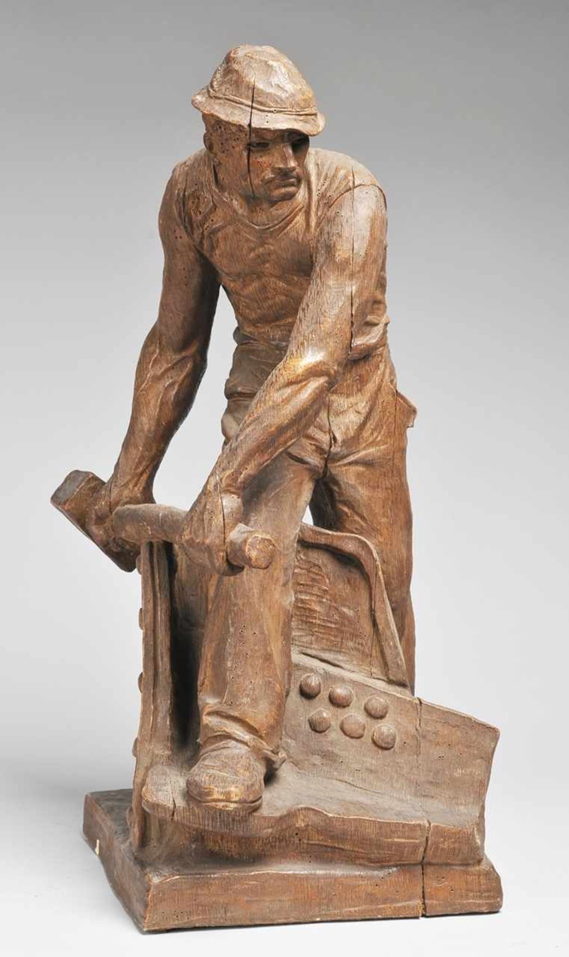 Haller (Deutscher? Bildhauer, 1. H. 20. Jh.) Gipsguss, Metallegierung. Auf quadratischer Plinthe - Bild 2 aus 5