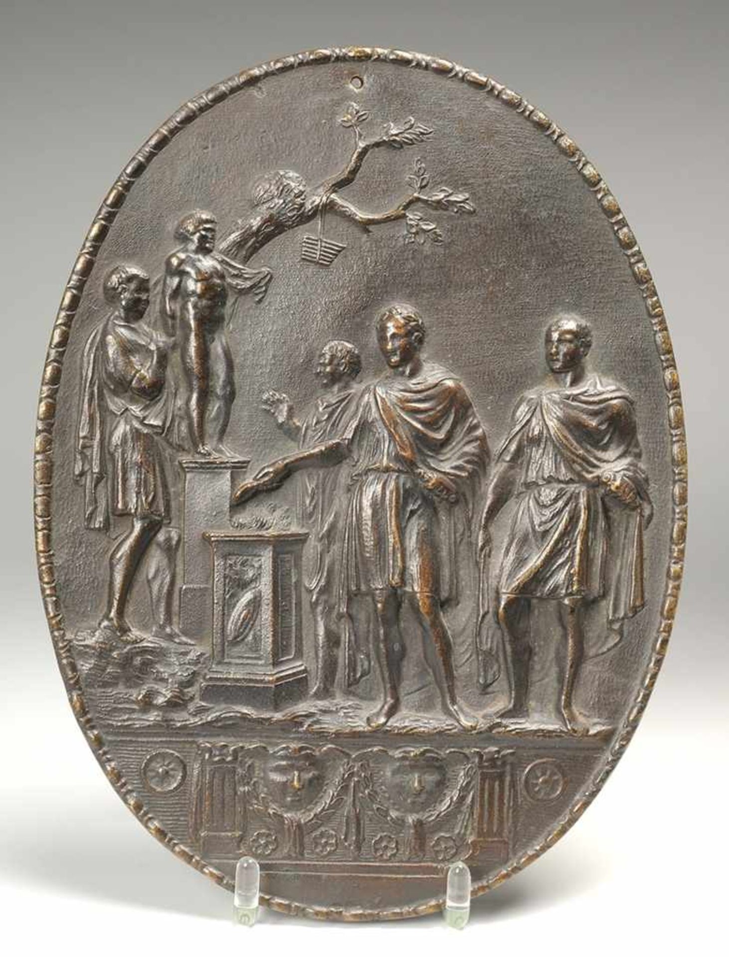 Unbekannt (Italienischer o. französischer Künstler, 2. H. 18. Jh.) Bronze, patiniert. Ovales