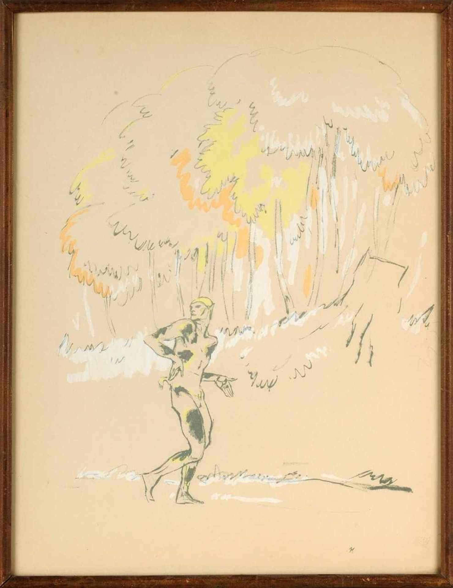 Kainer, Ludwig (1885 München - 1967 Paris) Lithographie, koloriert. Waclaw Nishinski in "