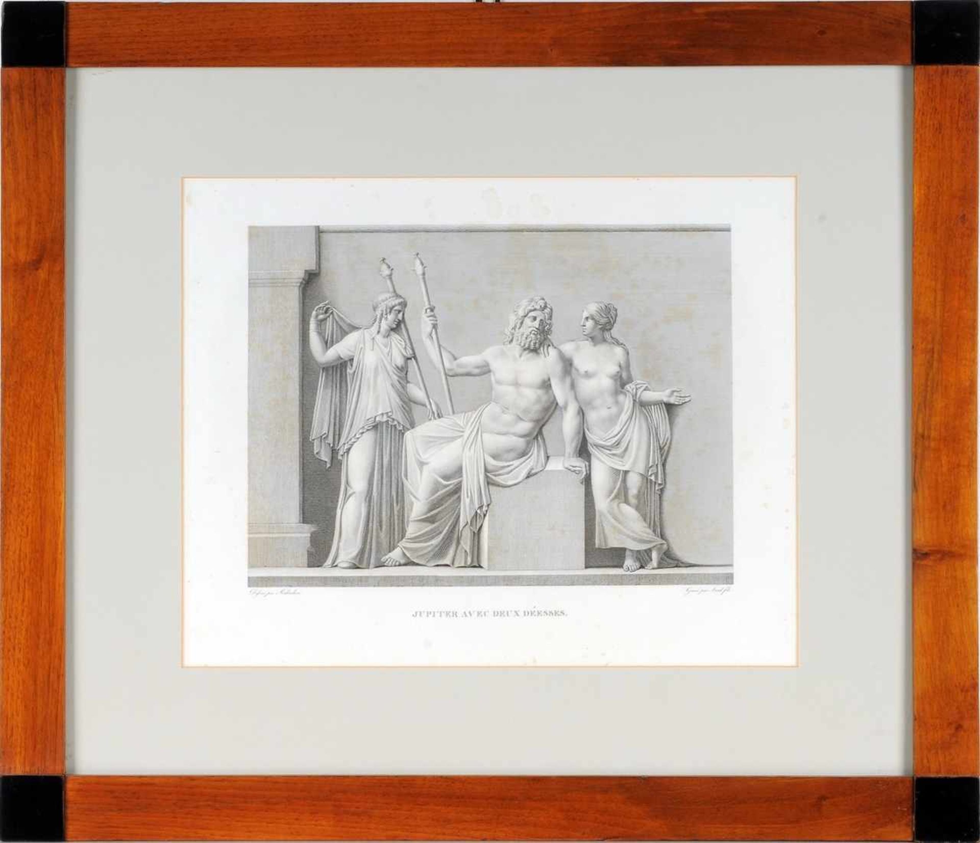 Avril d. Jüngere, Jean Jacques (Paris 1771 - 1835) Kupferstich. "Jupiter avec deux déesses". Nach